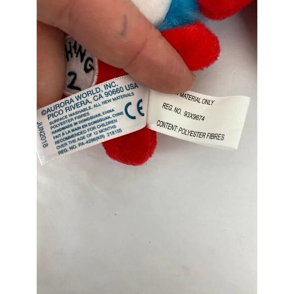 Aurora Dr. Seus Cat in the Hat Plush Key Chains Fox in Sox and Thing 2 - Picture 3 of 8